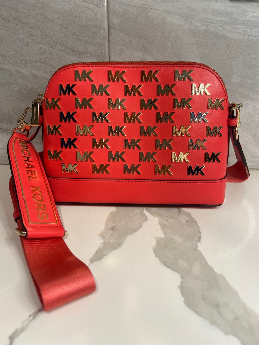 Michael Kors Pink Logo-Embellished Crossbody Bag